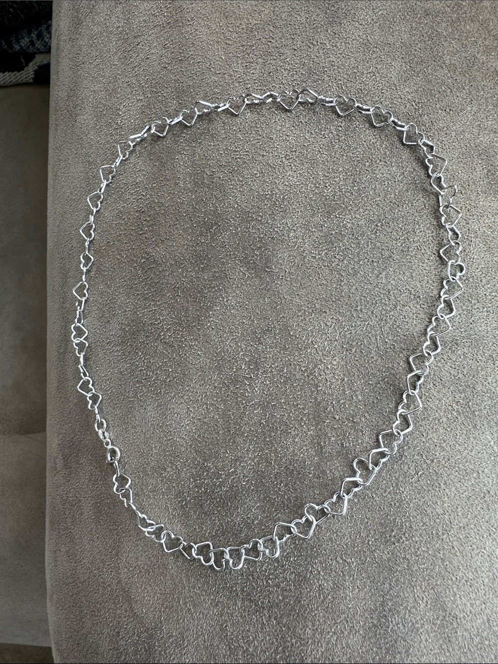 Delicate Sterling Silver Heart Link Necklace - Women Jewelry